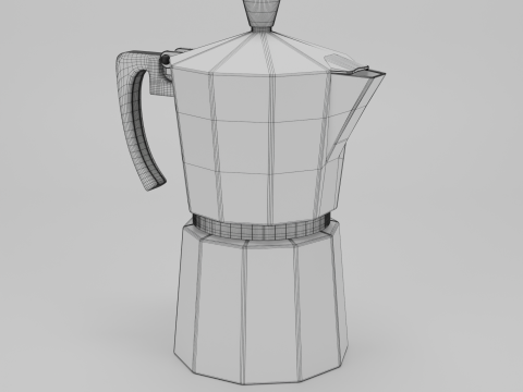 Caffettiera italiana Moka Modello 3D