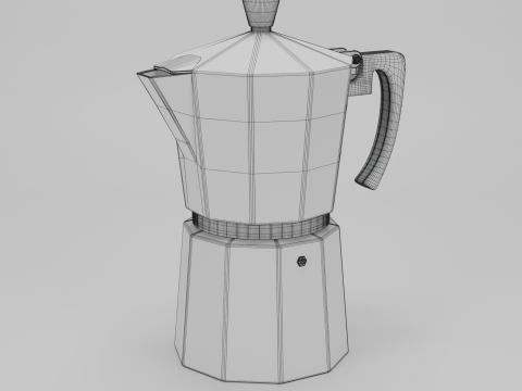 Caffettiera italiana Moka Modello 3D