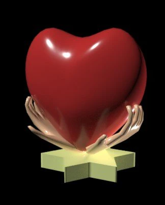 Heart in hand 3D Print Model .c4d .max .obj .3ds .fbx .stl .blend 