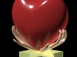 Cora&ccedil;&atilde;o na m&atilde;o Modelo de Impressão 3D