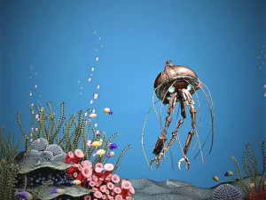 Steampunk di meduse meccaniche Modello 3D