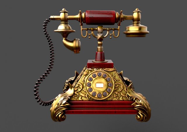 Retro phone 3D 모델 .c4d .max .obj .3ds .fbx .stl .blend 