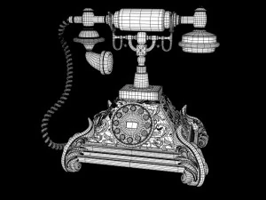 tel&eacute;fono retro Modelo 3D