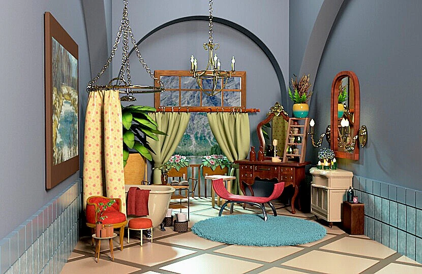 Stylized bath room 3D Model .c4d .max .obj .3ds .fbx .stl .blend 