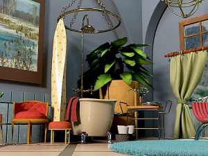 Stylized bath room 3D Model