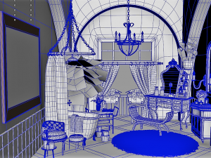 Stylized bath room 3D Model