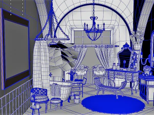 Stylized bath room 3D Model