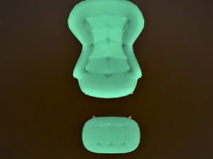 Armchair and ottoman 3D Model