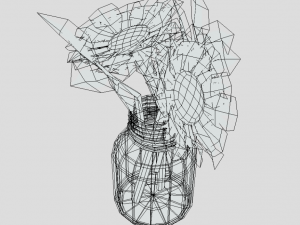 Sunflower in a jar 3D Model