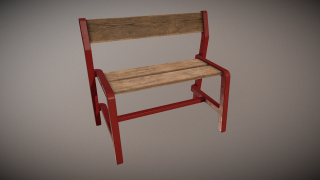 Bench 3D Model .c4d .max .obj .3ds .fbx .stl .blend 