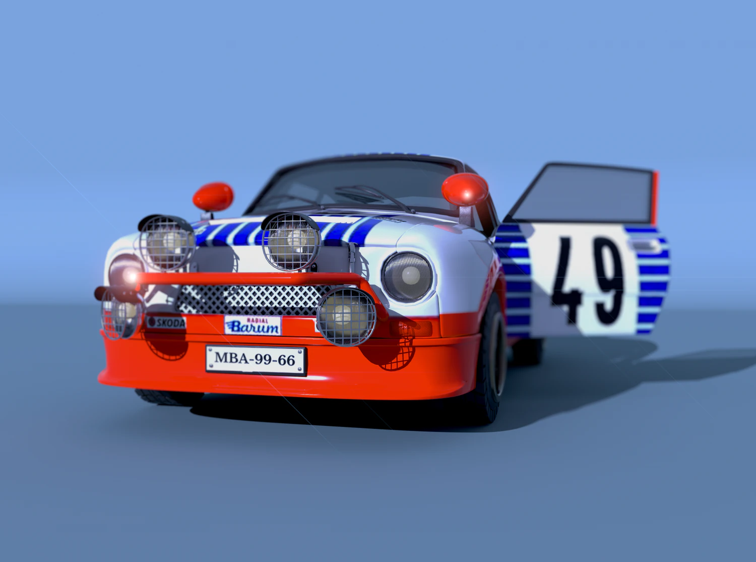 Skoda 130 3D Model .c4d .max .obj .3ds .fbx .stl .blend 