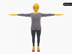 Alien Female Cartoon Modelo 3D