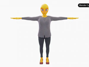 Alien Female Cartoon 3D Model