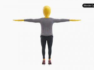 Alien Female Cartoon Modelo 3D