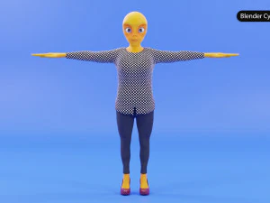 Alien Female Cartoon 3D Model