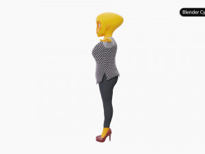 Alien Female Cartoon Modelo 3D