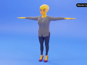 Alien Female Cartoon 3D Model