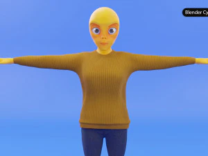 Alien Female Cartoon 3D Model