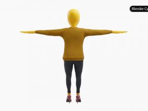 Alien Female Cartoon Modelo 3D
