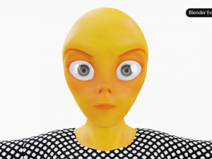 Alien Female Cartoon Modelo 3D