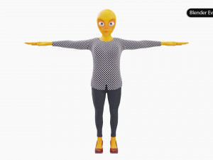 Alien Female Cartoon Modelo 3D