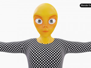 Alien Female Cartoon Modelo 3D