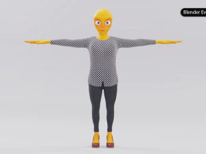 Alien Female Cartoon 3D Model