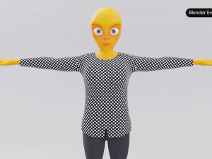 Alien Female Cartoon 3D Model