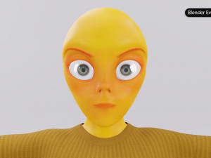 Alien Female Cartoon Modelo 3D