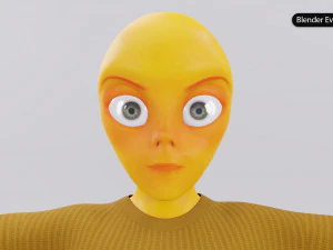 Alien Female Cartoon 3D Model