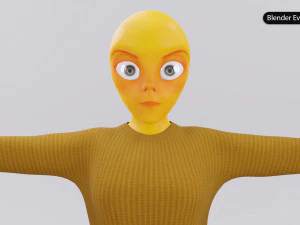 Alien Female Cartoon 3D Model