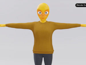 Alien Female Cartoon 3D Model