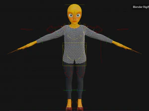 Alien Female Cartoon 3D Model