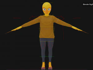 Alien Female Cartoon 3D Model