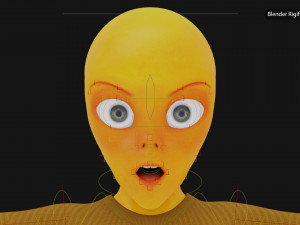 Alien Female Cartoon Modelo 3D