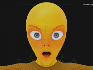 Alien Female Cartoon 3D Model