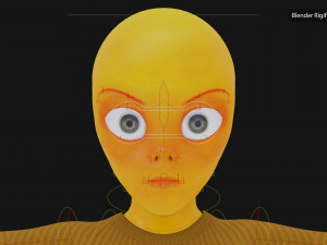 Alien Female Cartoon Modelo 3D