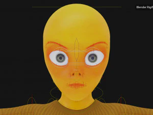 Alien Female Cartoon 3D Model