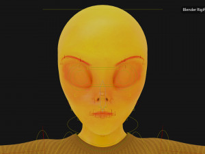 Alien Female Cartoon Modelo 3D