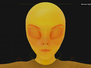 Alien Female Cartoon 3D Model