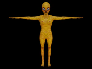Alien Female Cartoon 3D Model