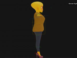 Alien Female Cartoon Modelo 3D