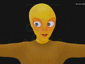 Alien Female Cartoon Modelo 3D