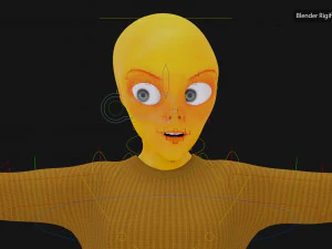 Alien Female Cartoon 3D Model