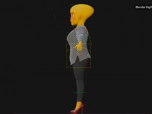Alien Female Cartoon Modelo 3D