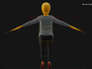 Alien Female Cartoon 3D Model