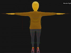 Alien Female Cartoon Modelo 3D