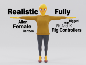 Alien Female Cartoon 3D मॉडल