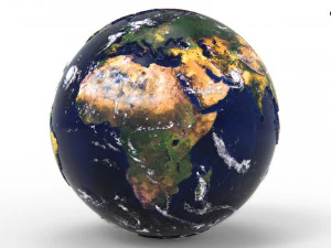 Terre hyper r&eacute;aliste mod&egrave;le 3D Modèle 3D