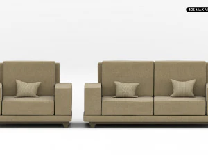 Set di divani moderni e realistici Modello 3D